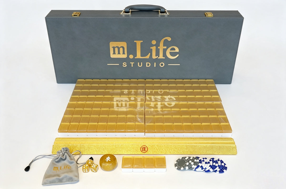 Gold Sparkle Mahjong Set (37)