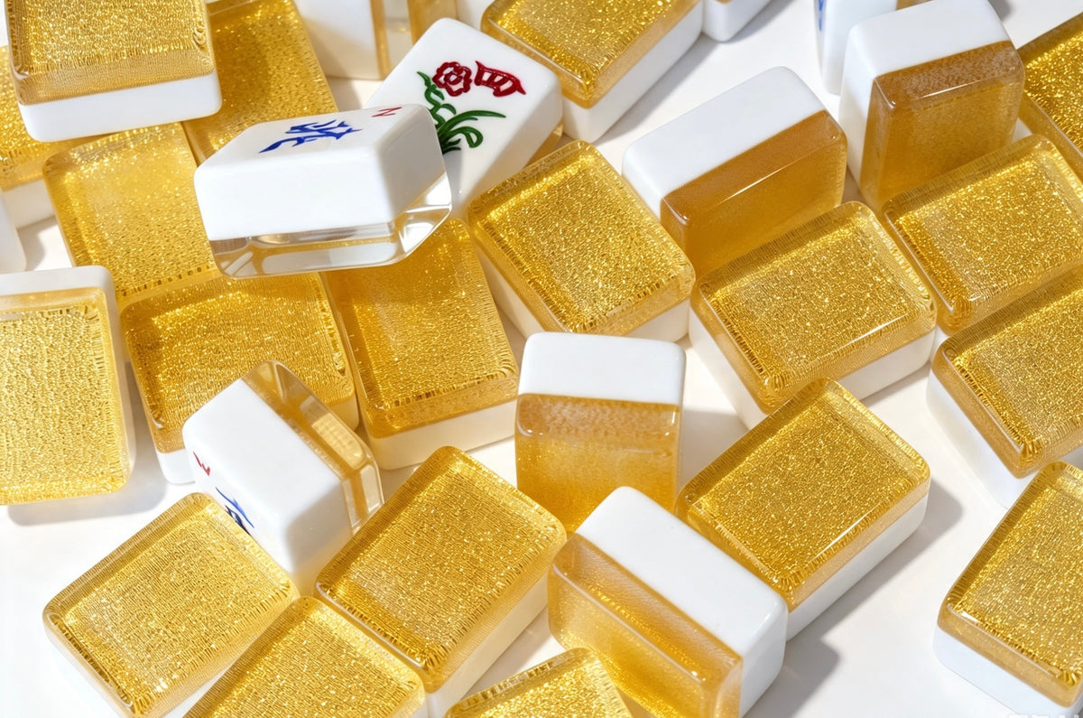 Gold Sparkle Mahjong Set (37)