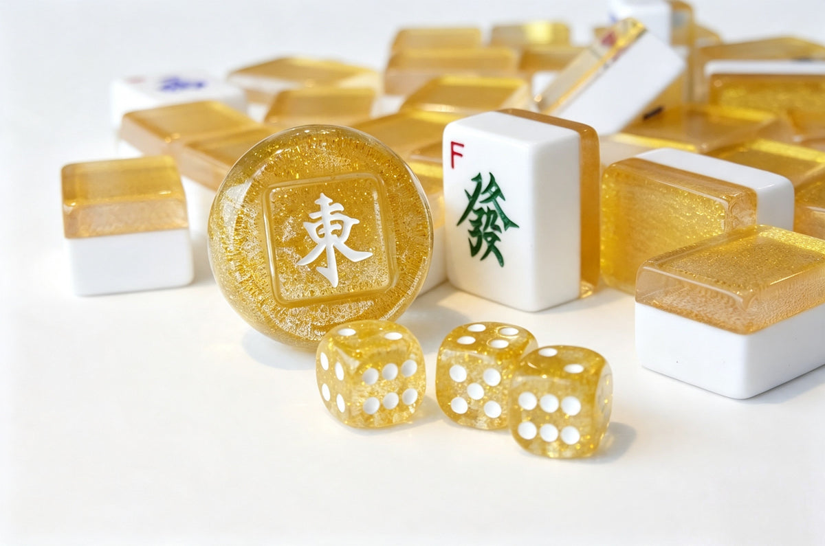 Gold Sparkle Mahjong Set (37)