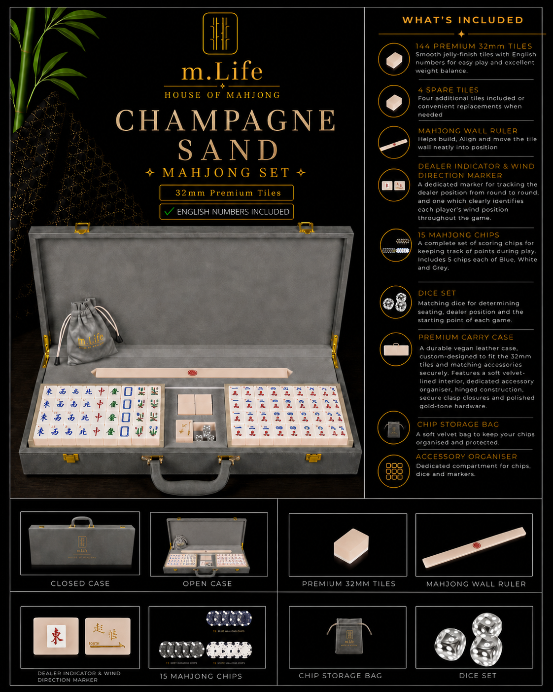 Champagne Sand Mahjong Set
