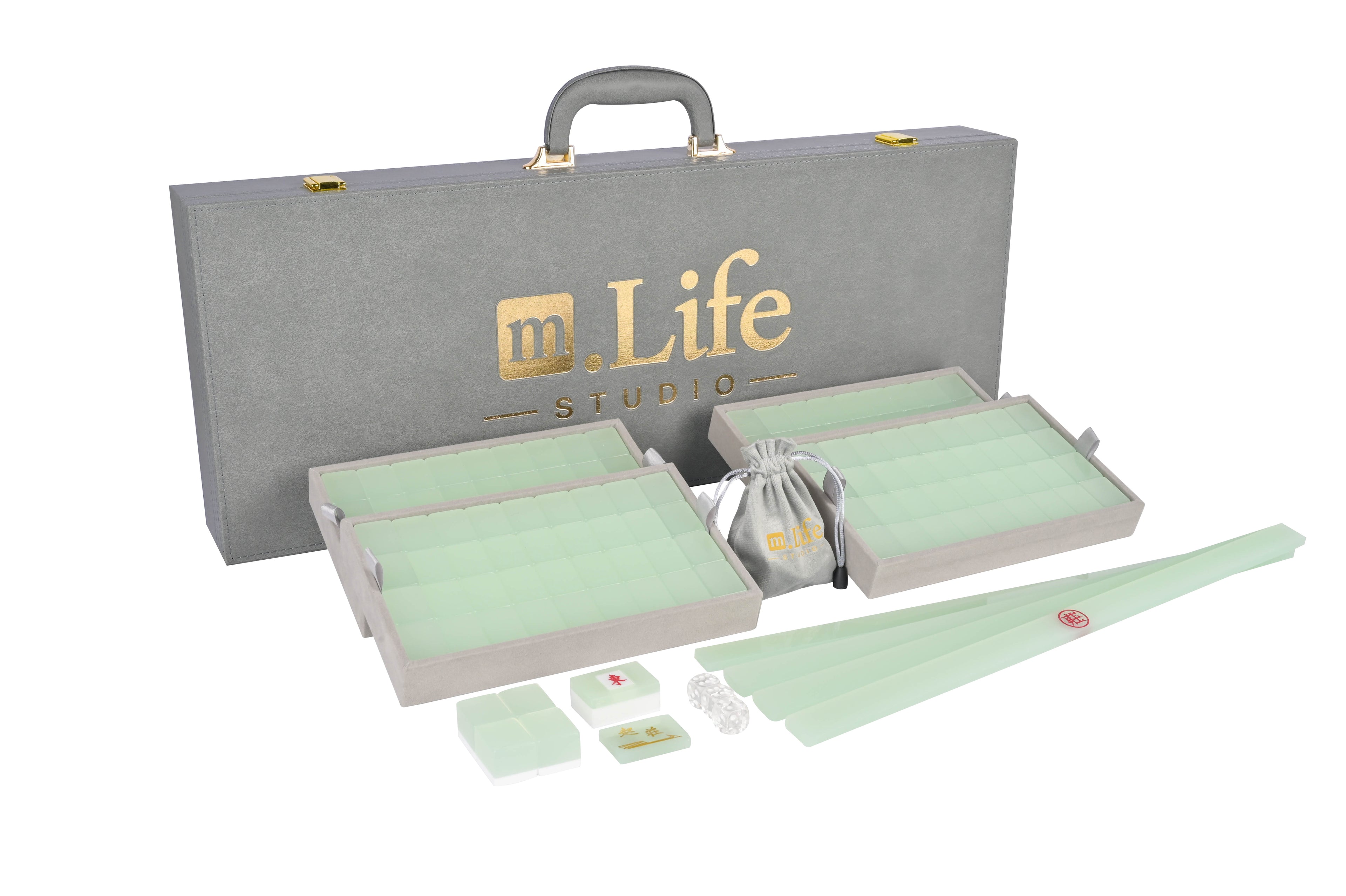 Translucent Green Mahjong Set