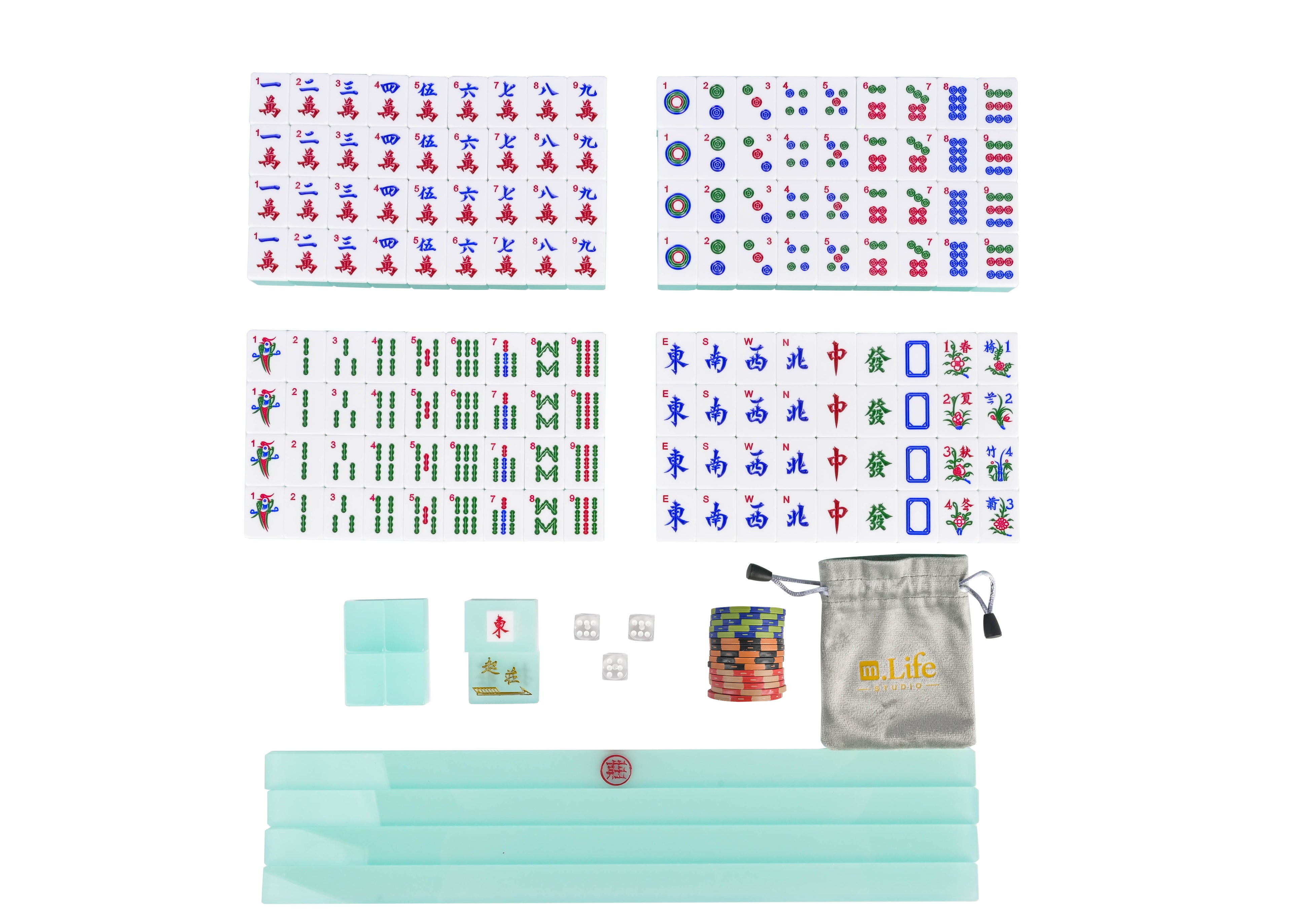 Seafoam Jade Mahjong Set