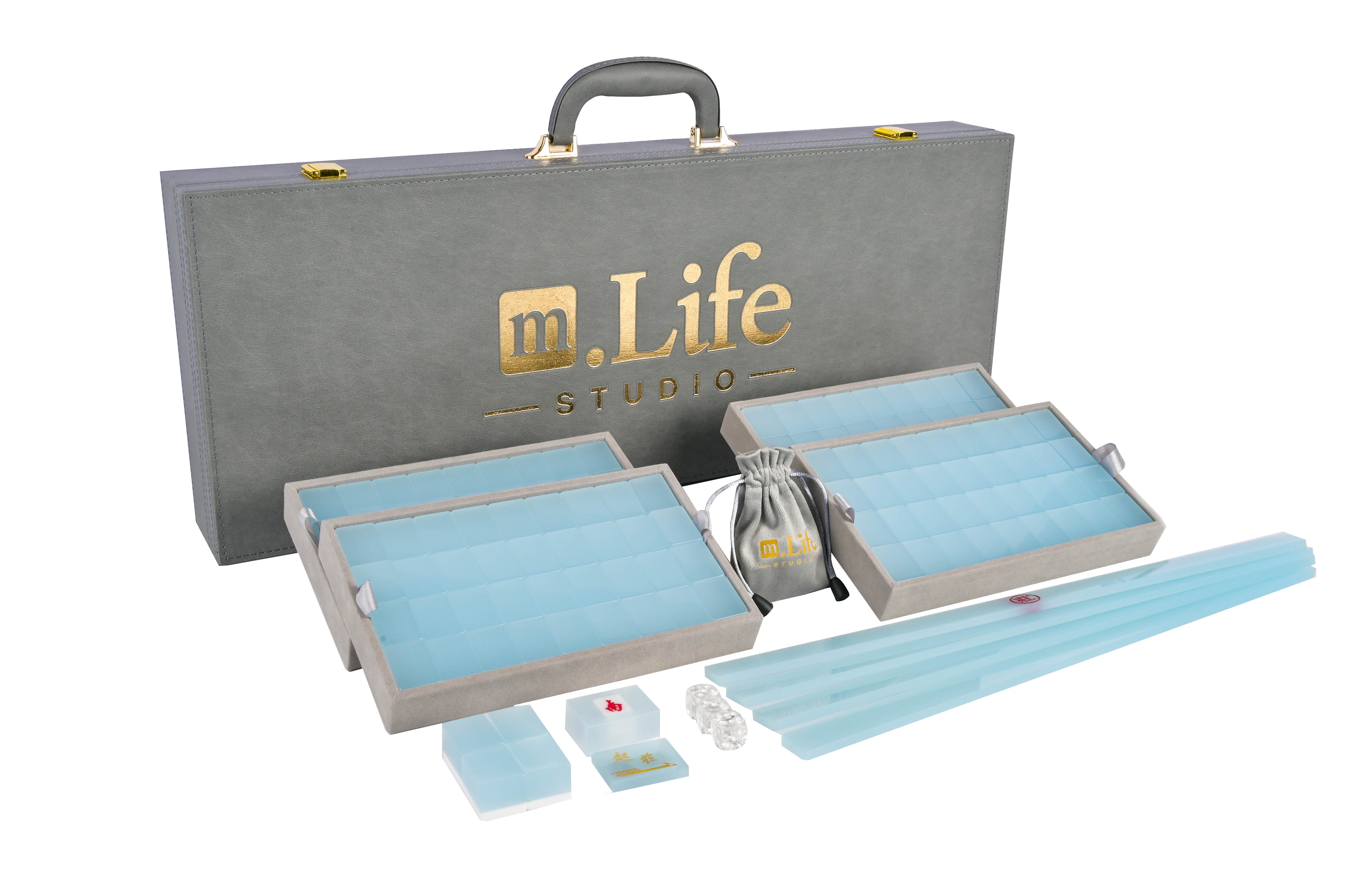 Azure Mist Mahjong Set