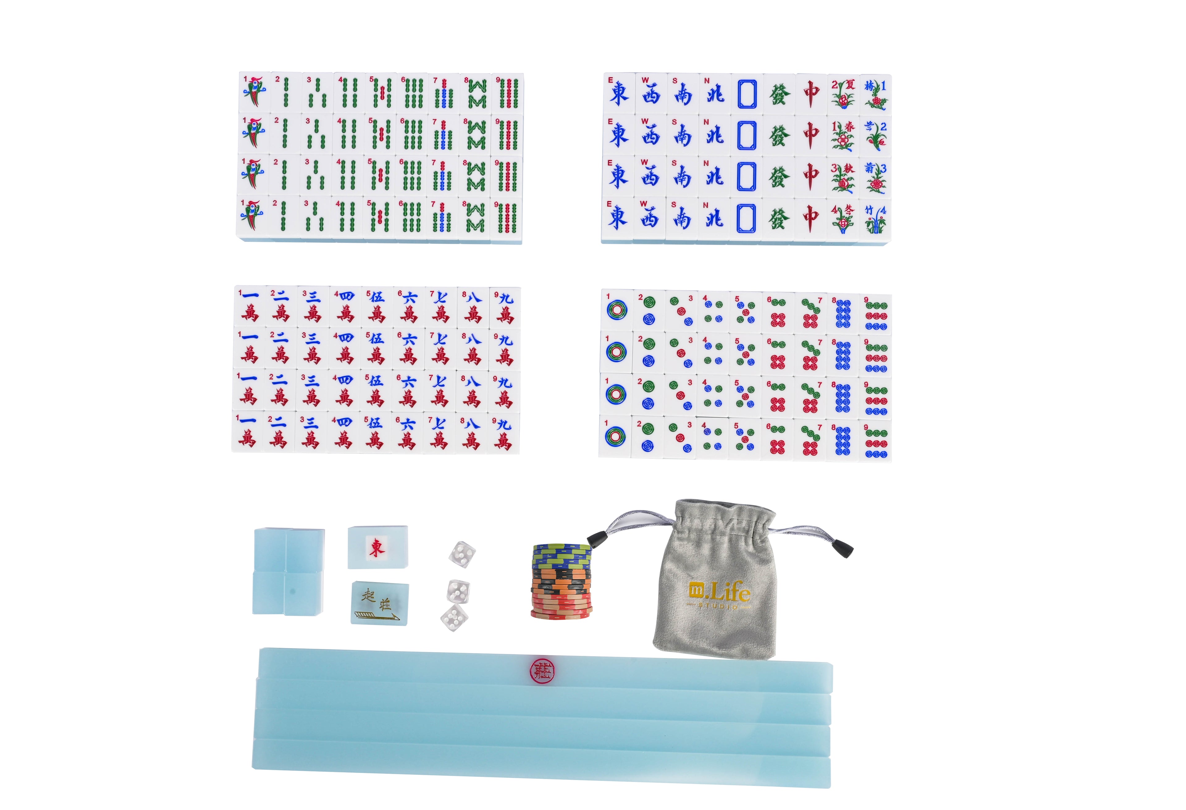 Azure Mist Mahjong Set