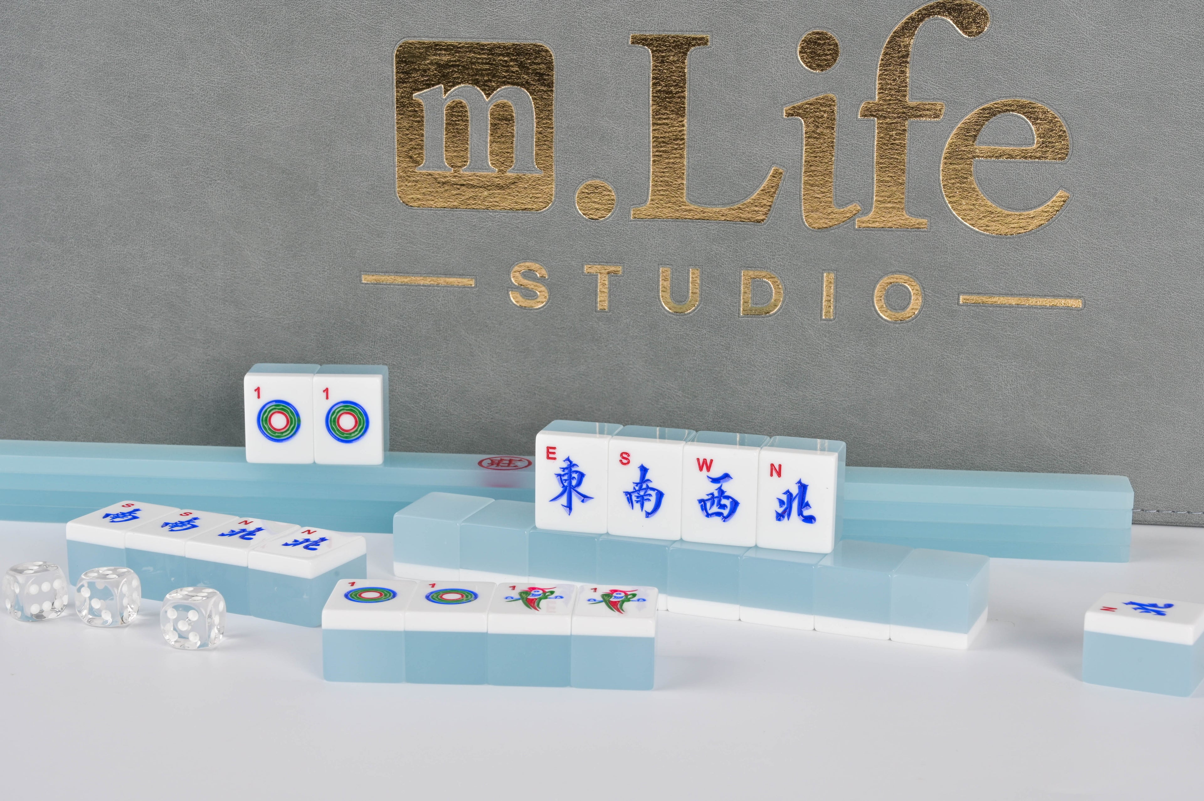 Azure Mist Mahjong Set