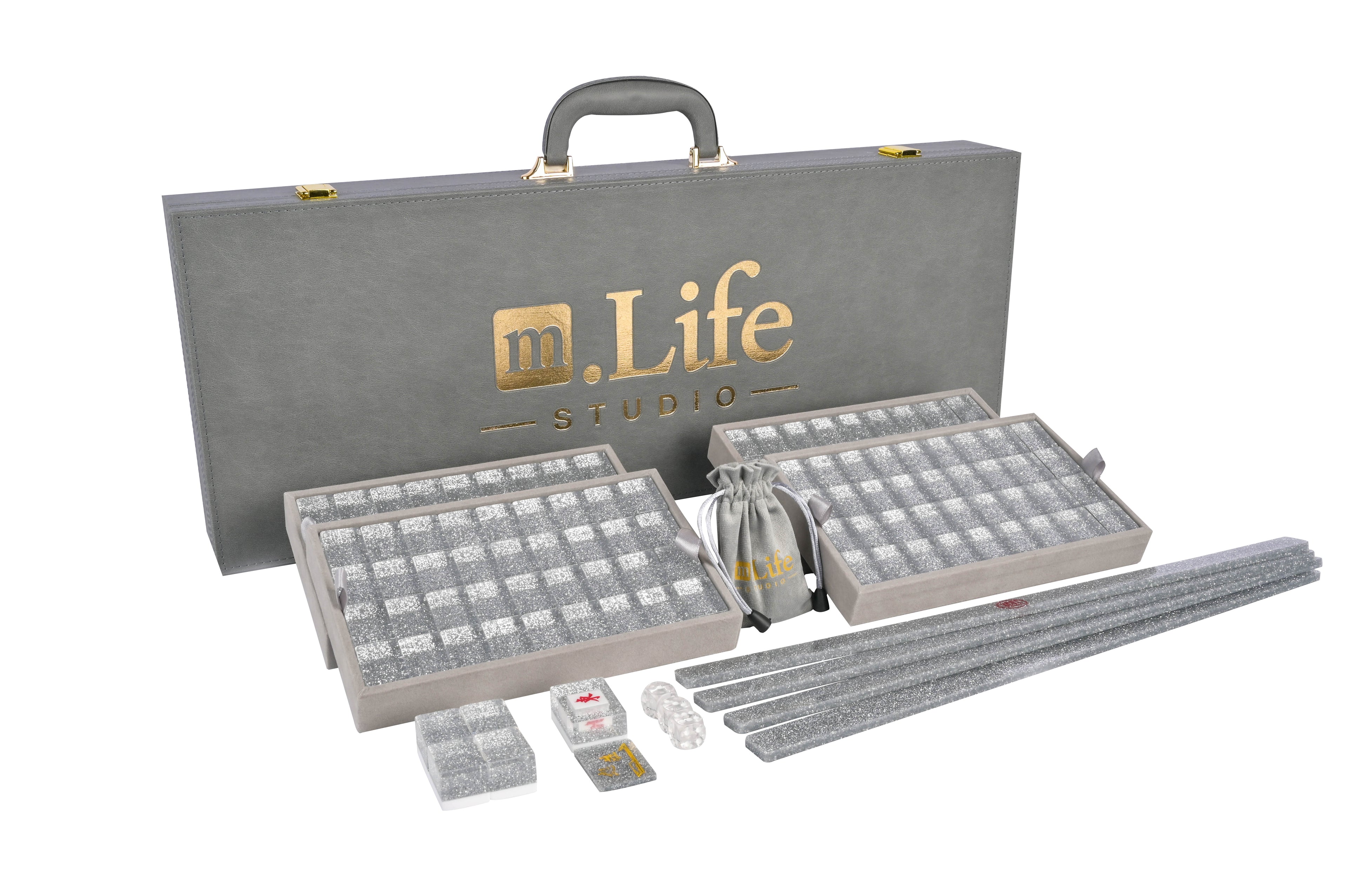 Silver Sparkle Mahjong Set