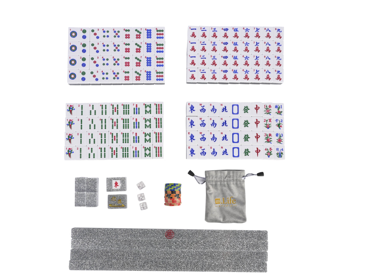Silver Sparkle Mahjong Set