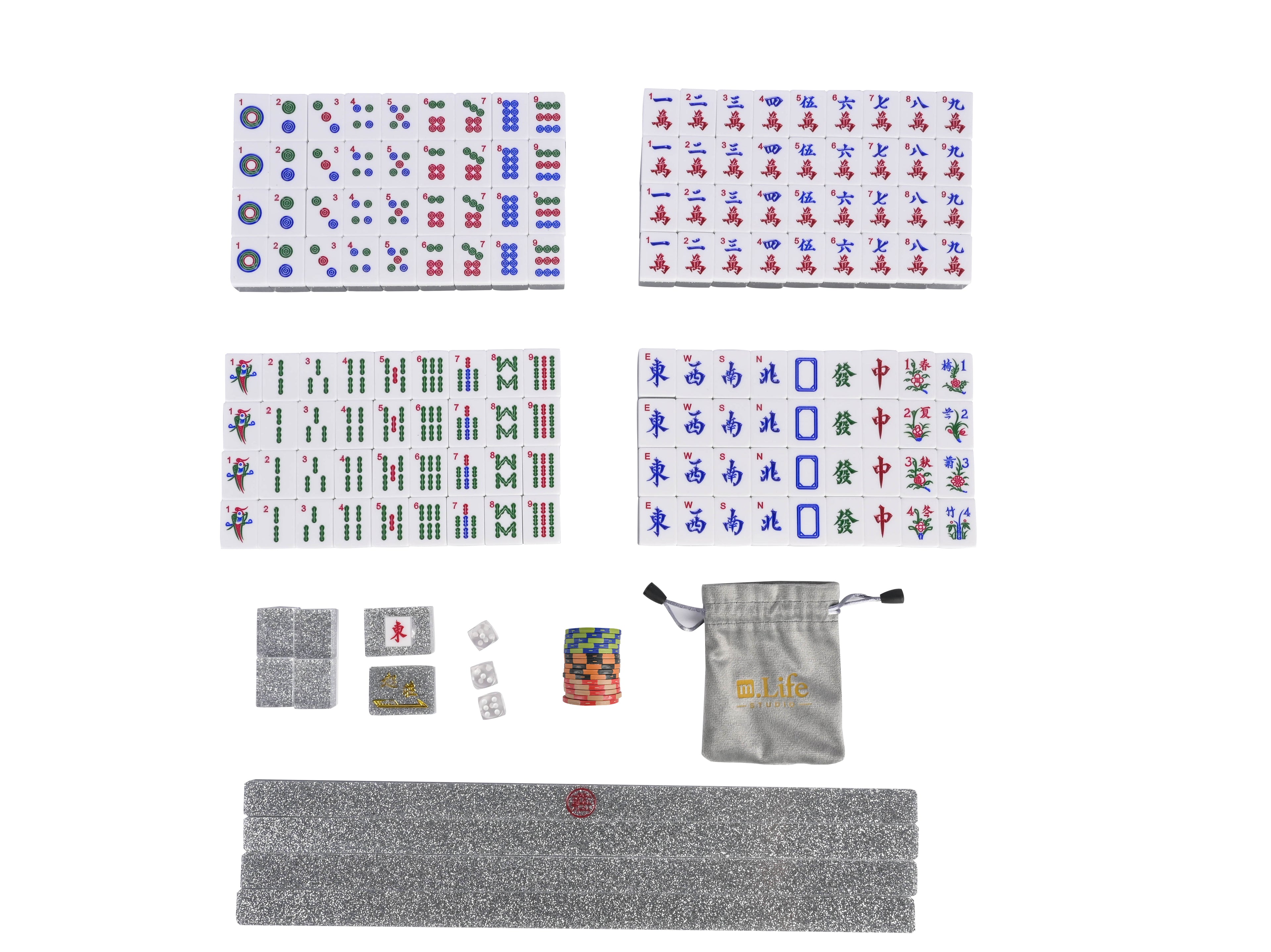 Silver Sparkle Mahjong Set
