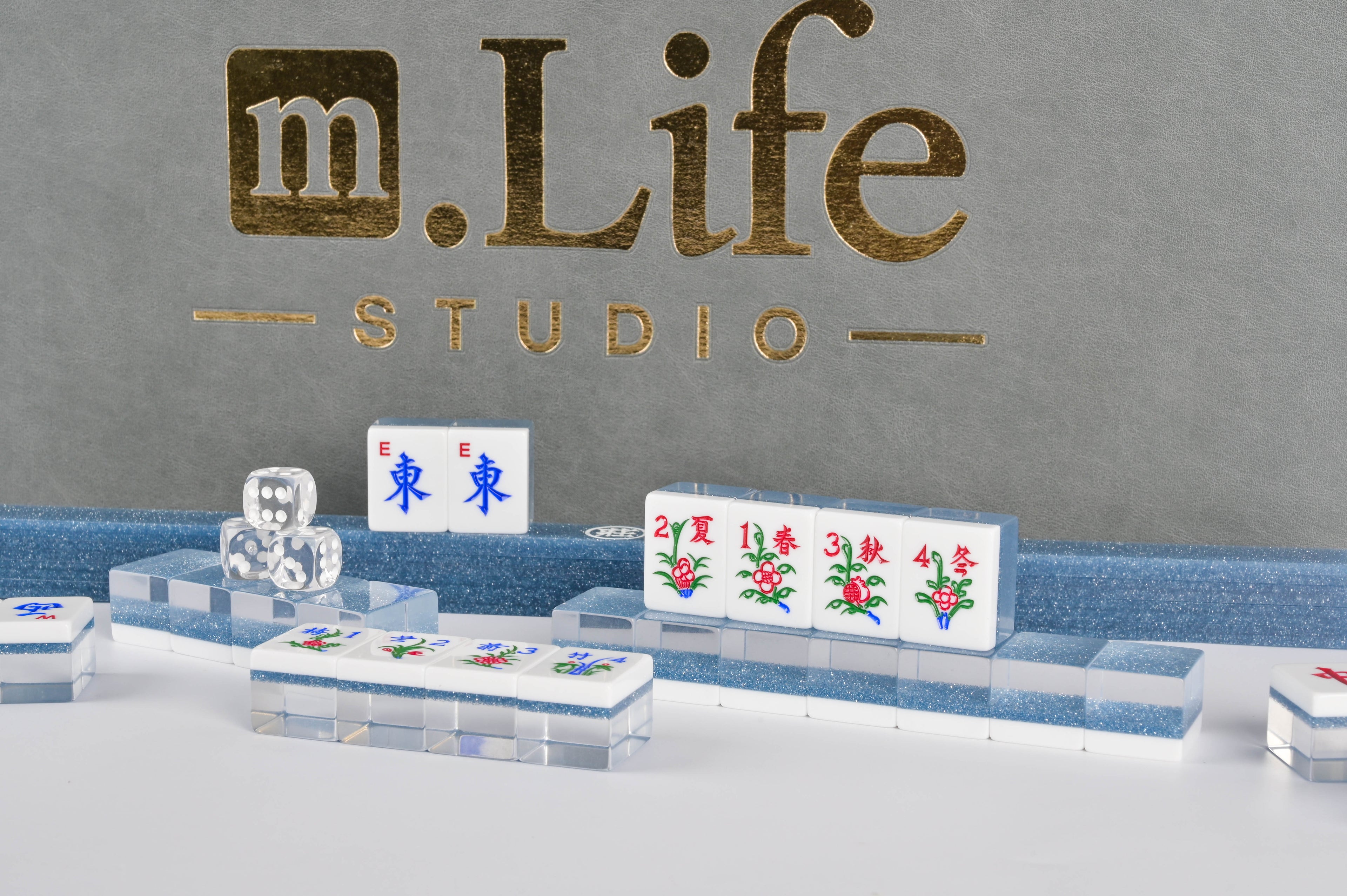 Azure Sparkle Mahjong Set