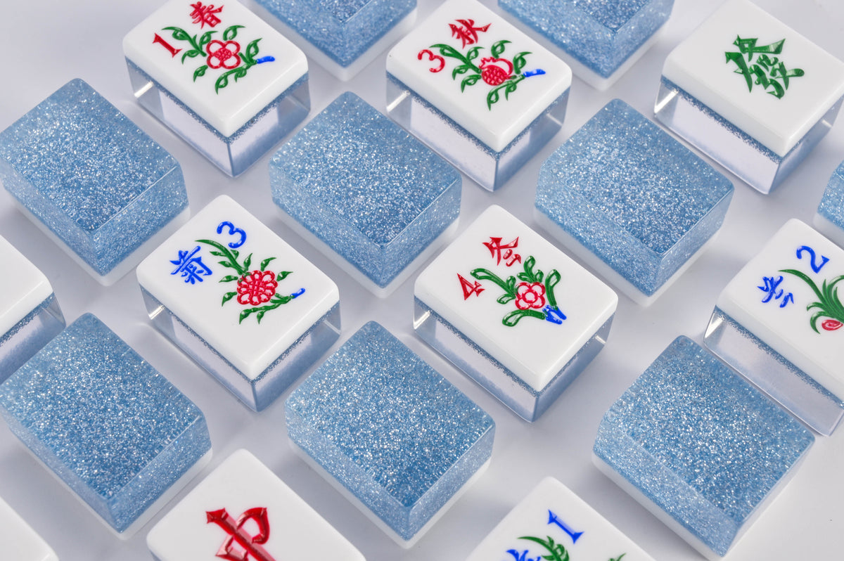 Azure Sparkle Mahjong Set