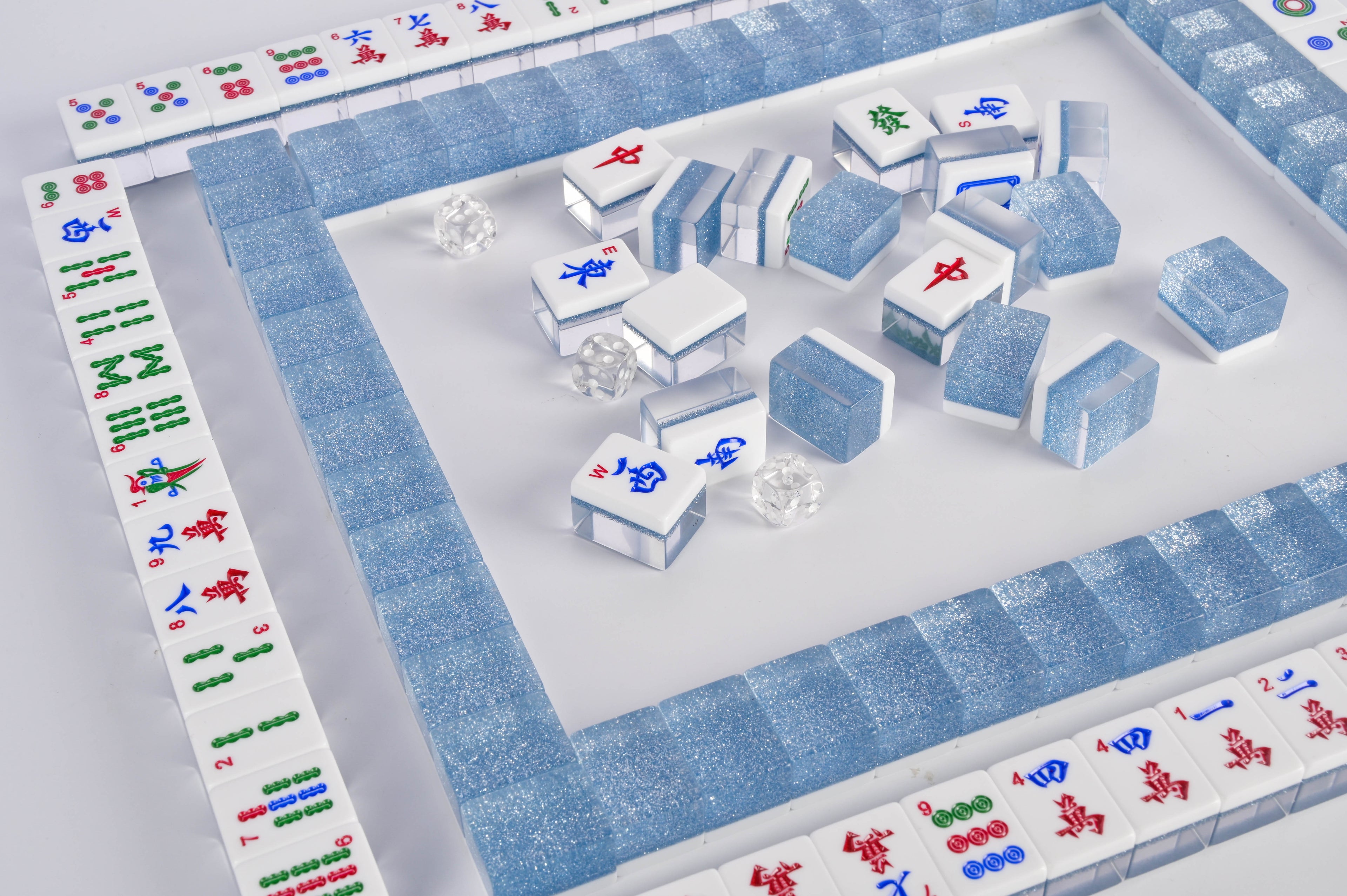 Azure Sparkle Mahjong Set
