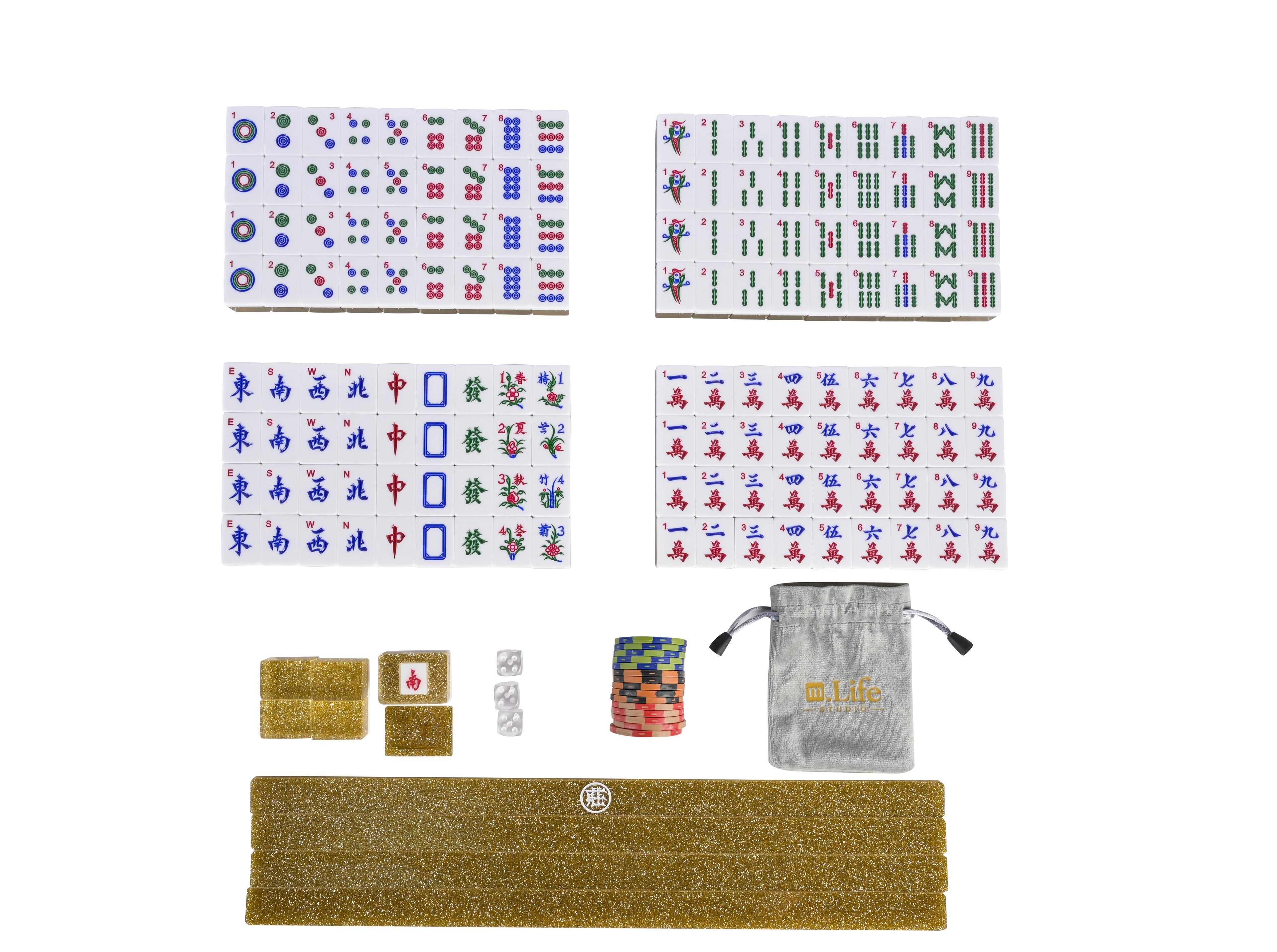Gold Sparkle Mahjong Set