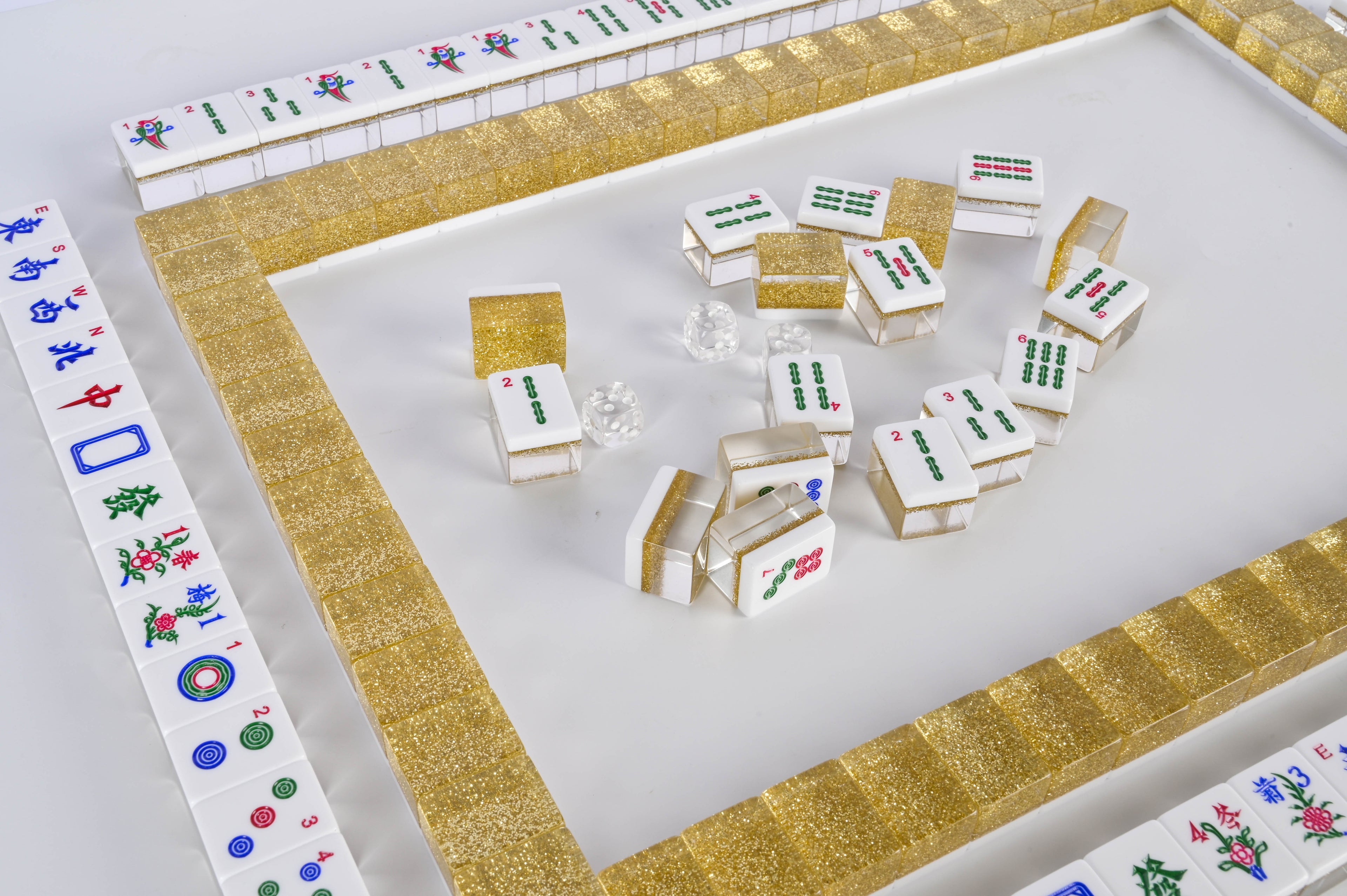 Gold Sparkle Mahjong Set