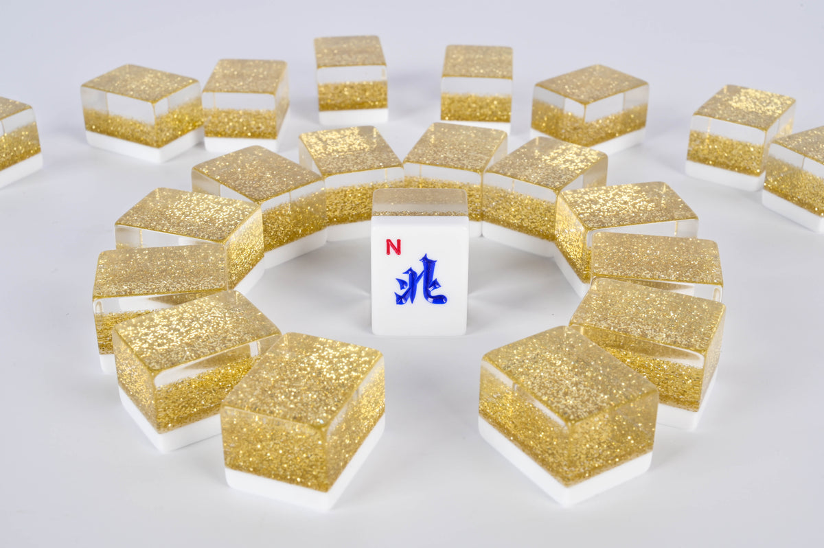 Gold Sparkle Mahjong Set