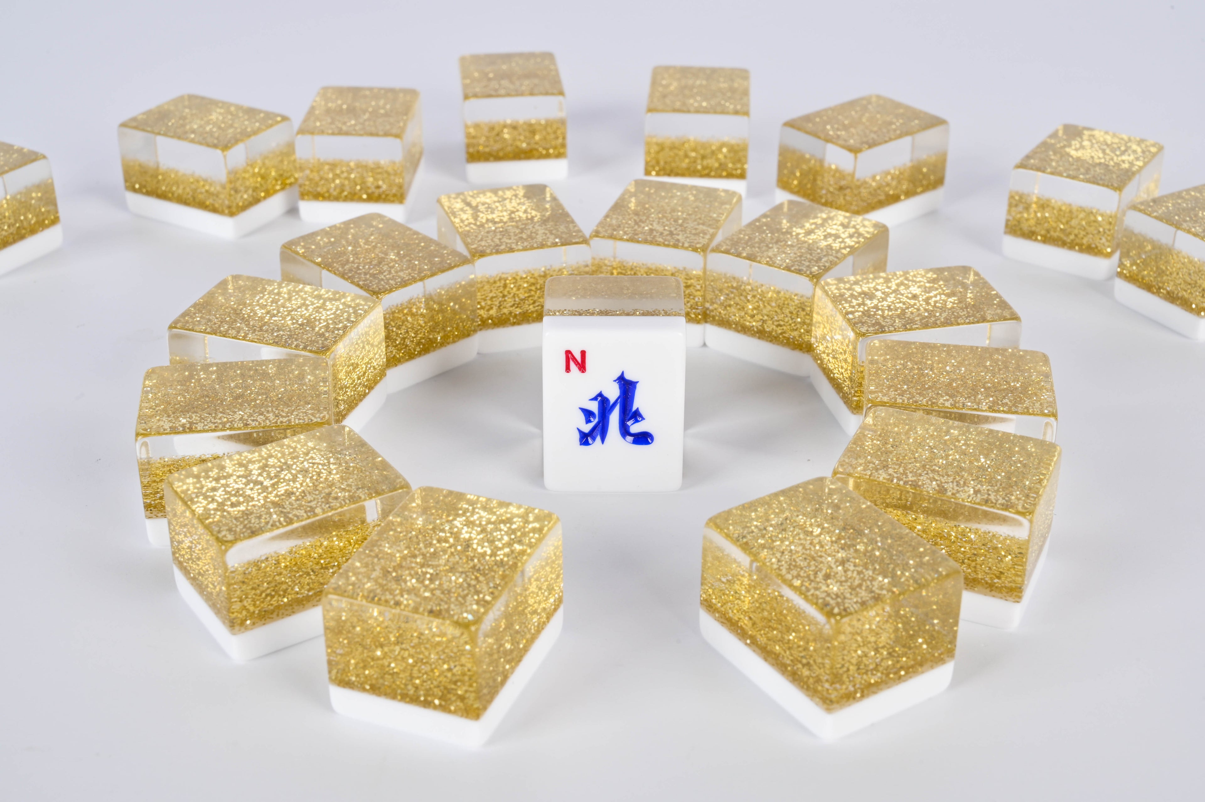 Gold Sparkle Mahjong Set