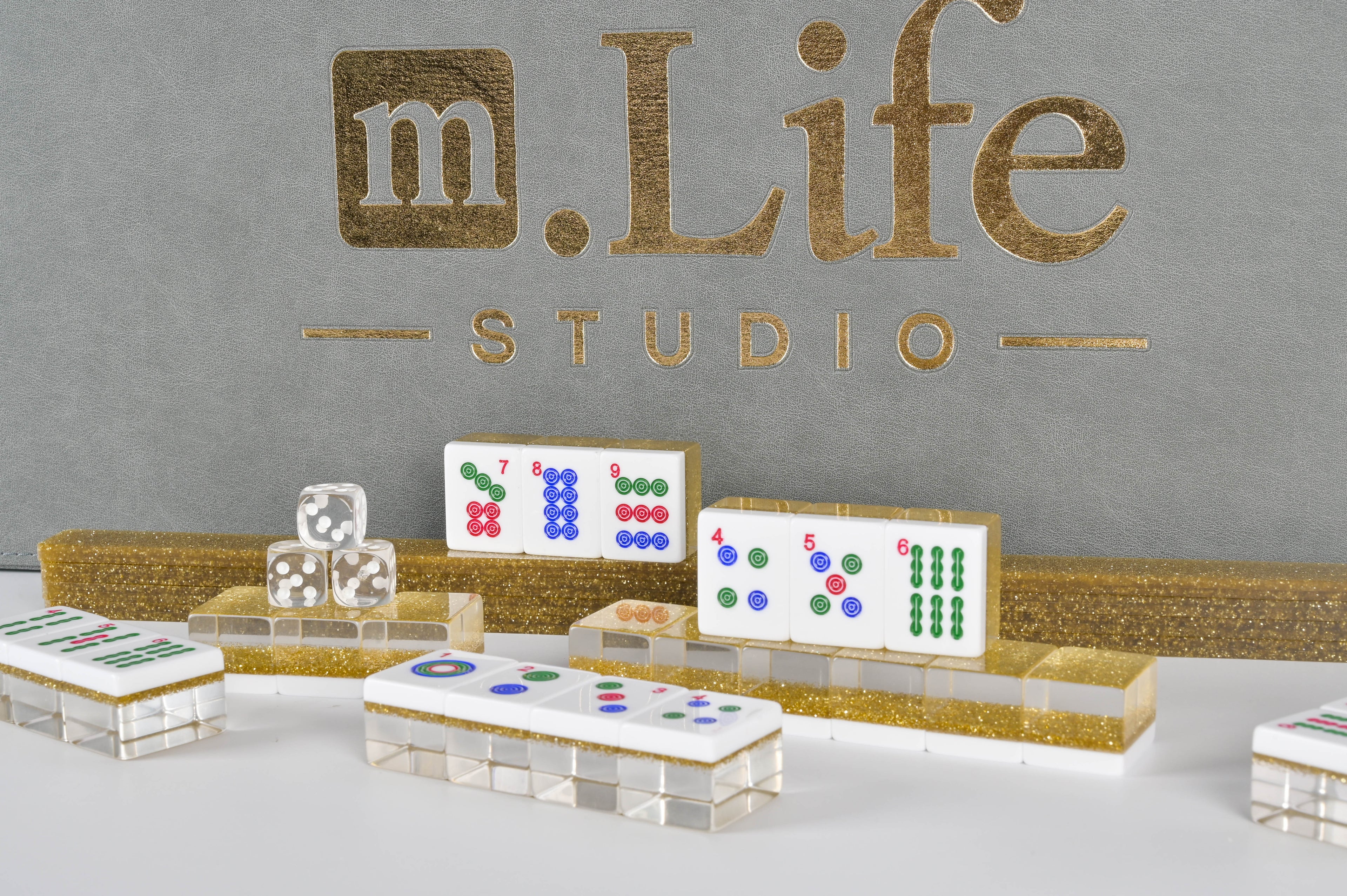 Gold Sparkle Mahjong Set