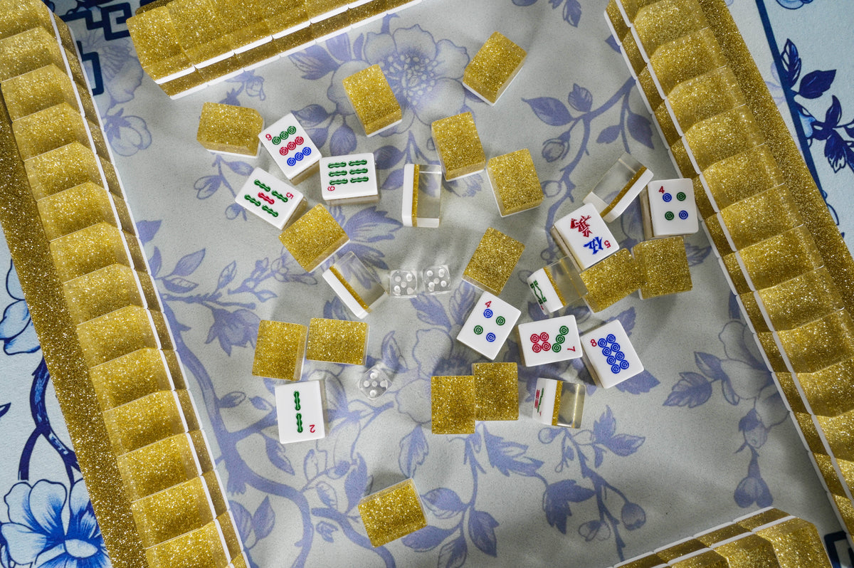 Gold Sparkle Mahjong Set