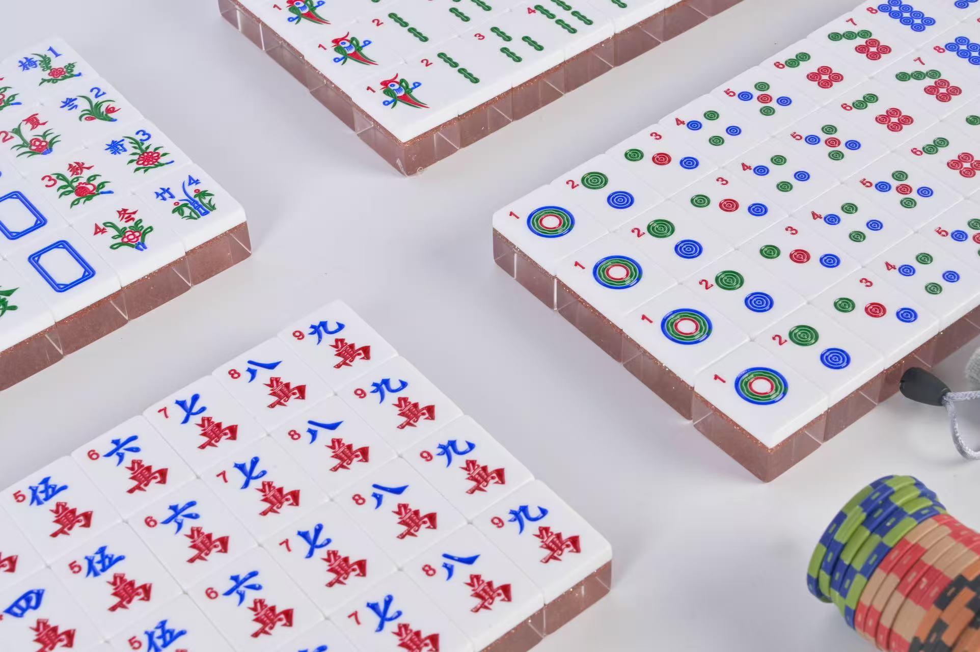 Rose Gold Sparkle Mahjong Set