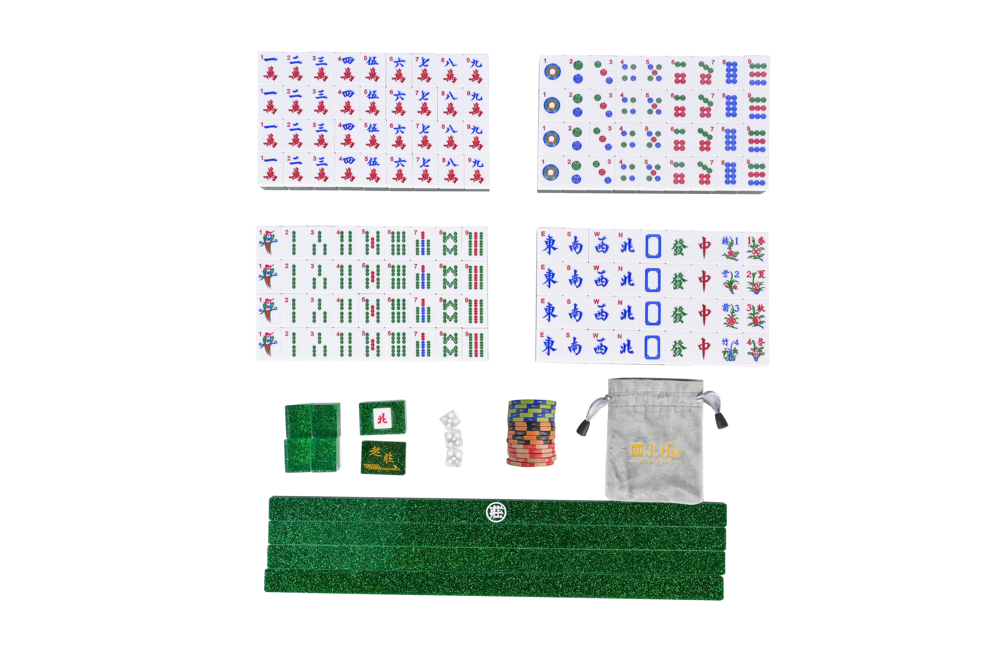 Emerald Sparkle Mahjong Set