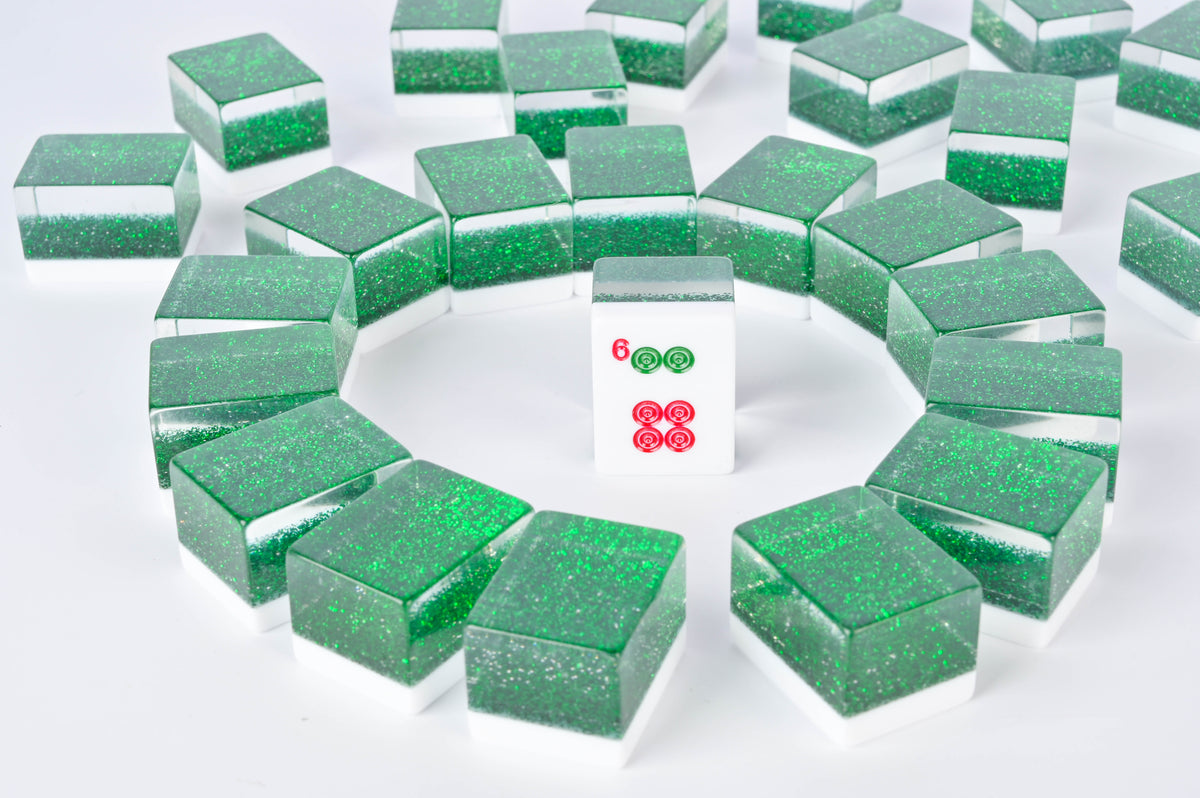 Emerald Sparkle Mahjong Set