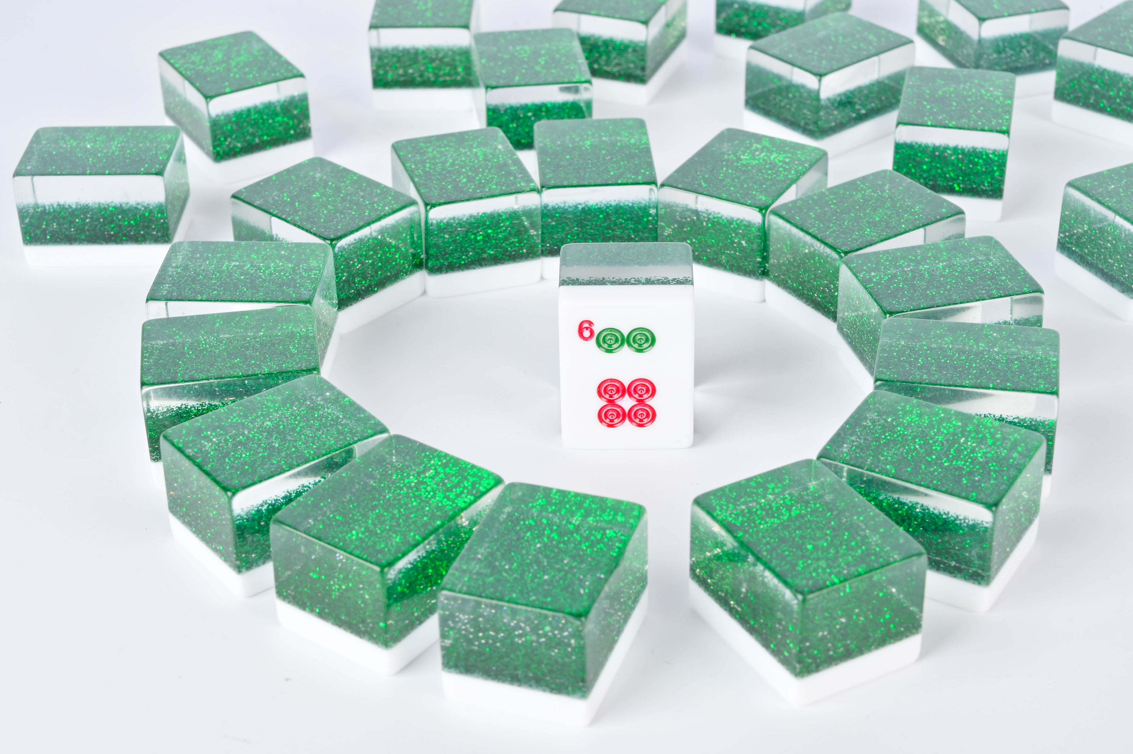 Emerald Sparkle Mahjong Set