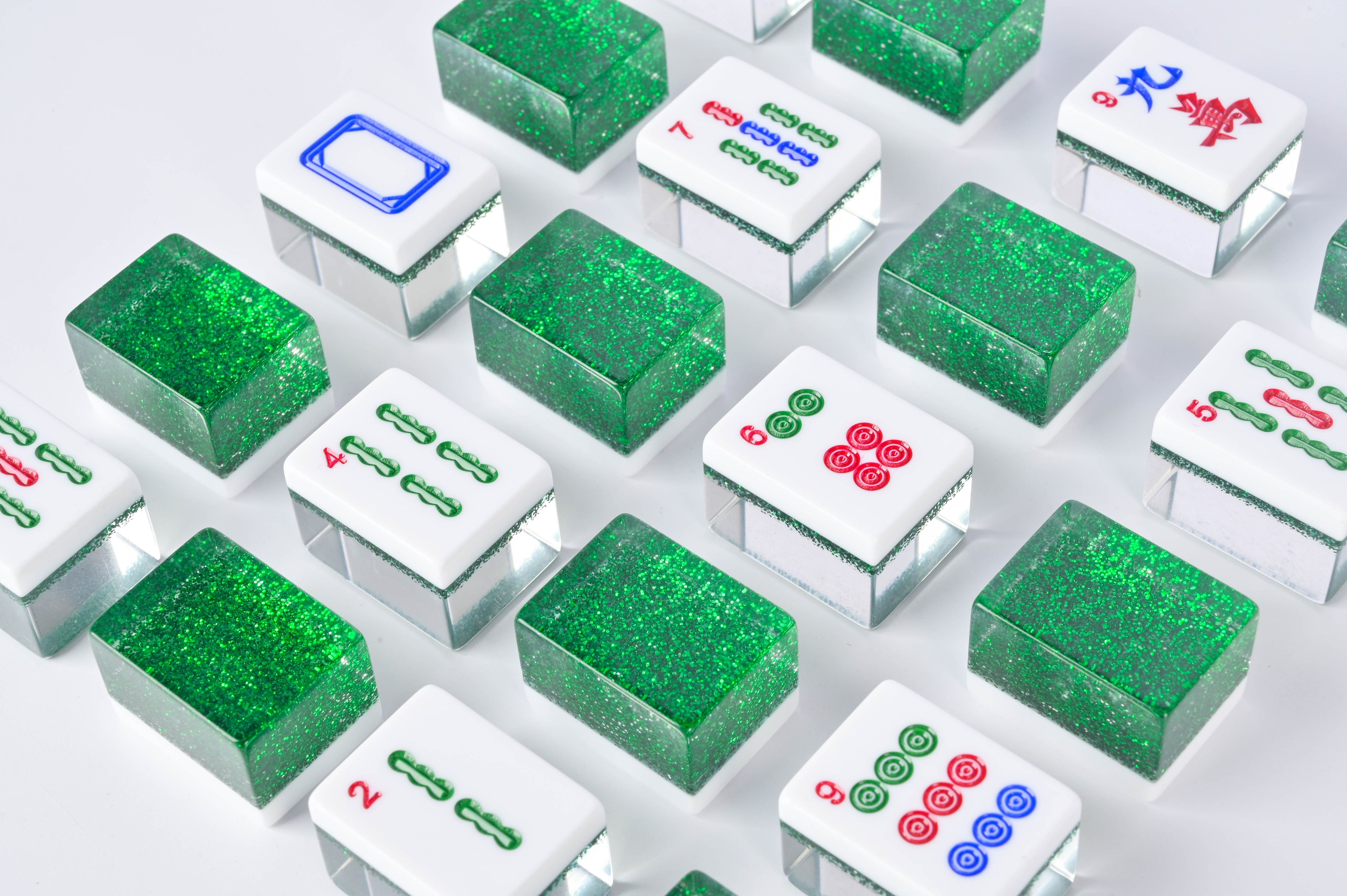 Emerald Sparkle Mahjong Set