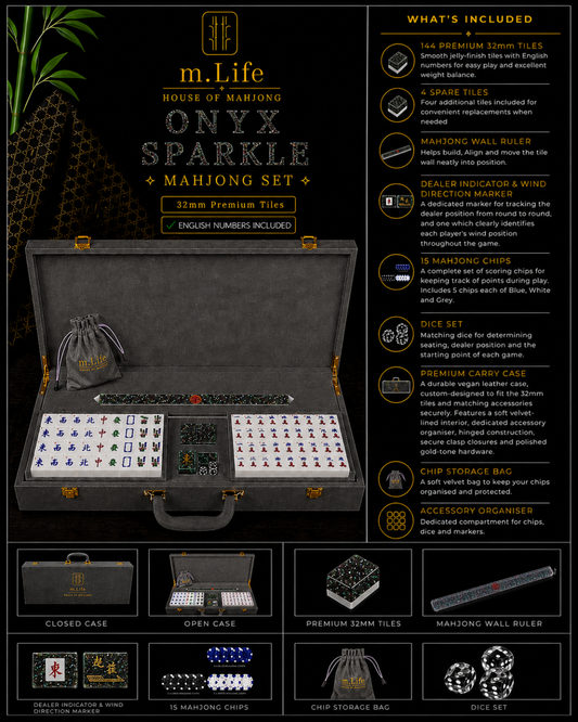Onyx Sparkle Mahjong Set