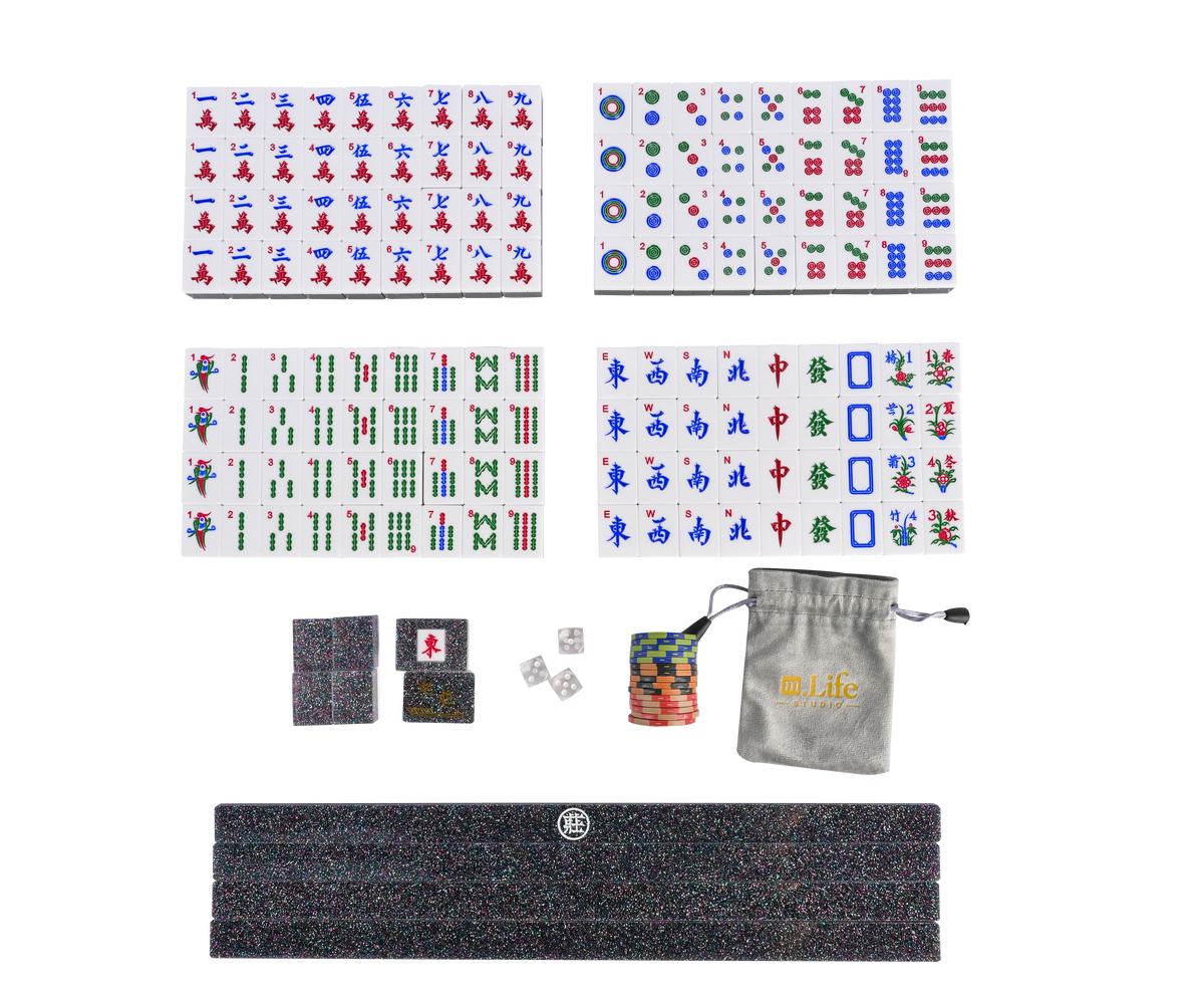 Onyx Sparkle Mahjong Set