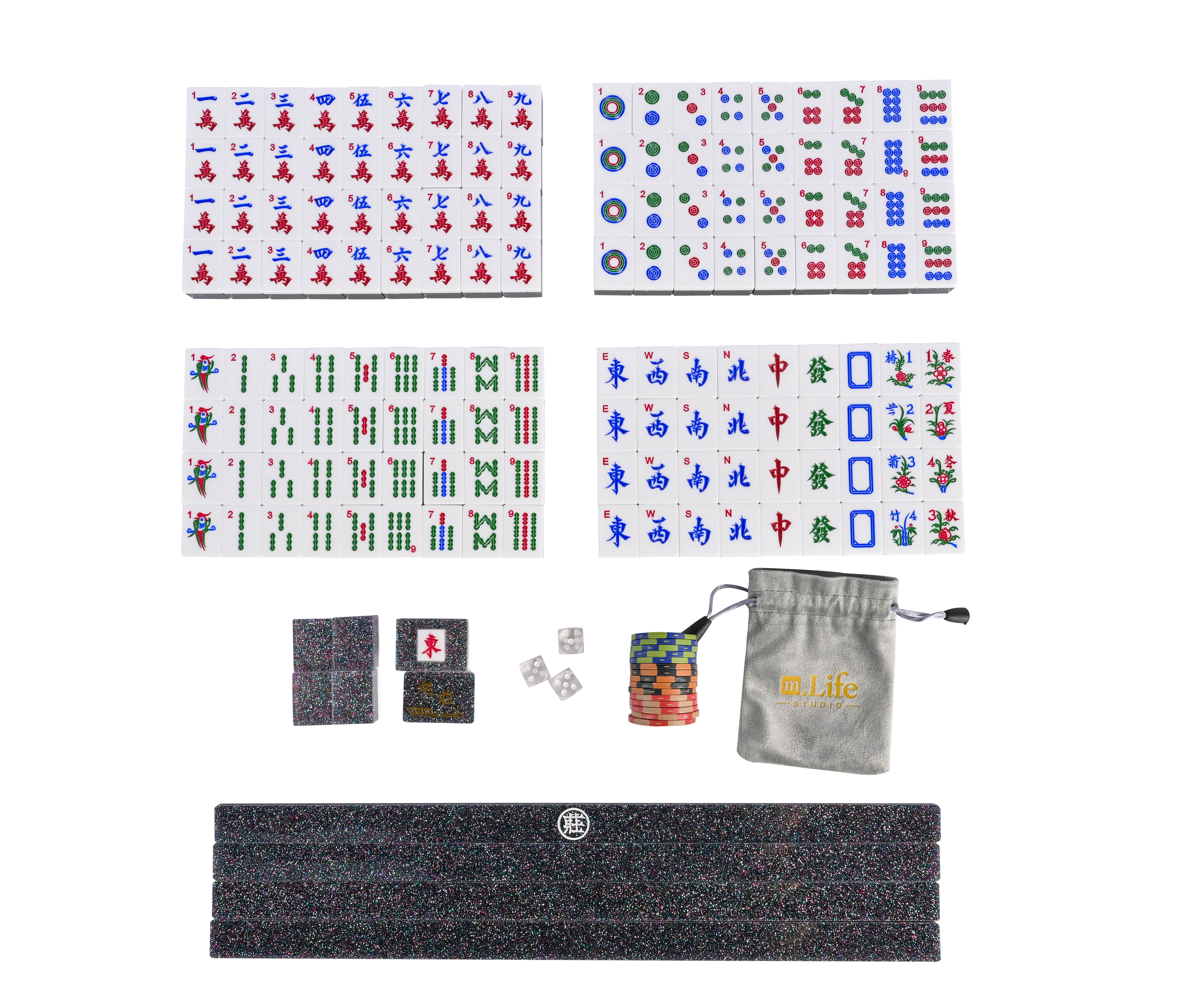 Onyx Sparkle Mahjong Set